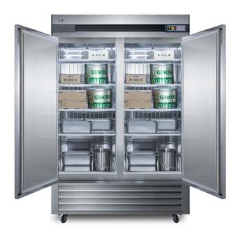 Summit Commercial 56" 49.0 cu.ft. Stainless Steel French Door Reach-In Freezer - With Lock — thumbnail 4