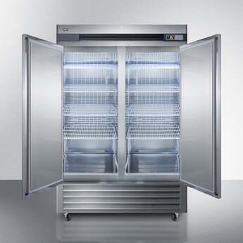 Summit Commercial 56" 49.0 cu.ft. Stainless Steel French Door Reach-In Freezer - With Lock — thumbnail 5