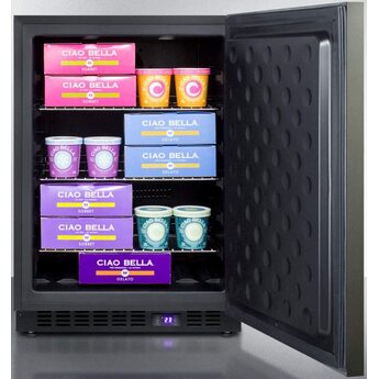 Summit 24" 4.72 cu.ft. Black Stainless Steel Compact Freezer — thumbnail 8
