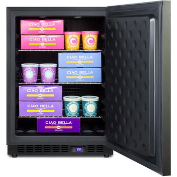 Summit 24" 4.72 cu.ft. Black Stainless Steel Compact Freezer — thumbnail 6