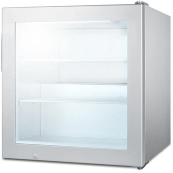 Summit Commercial 2.0 Cu. Ft. Stainless Steel Frame Glass Door Compact Display Freezer for Vodka Service — thumbnail 4