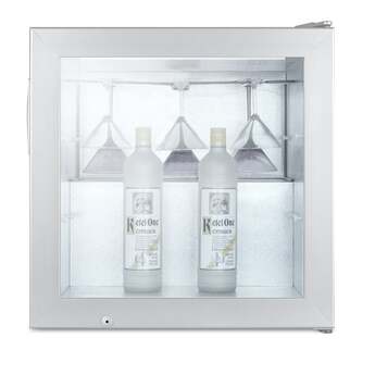 Summit Commercial 2.0 Cu. Ft. Stainless Steel Frame Glass Door Compact Display Freezer for Vodka Service — thumbnail 5