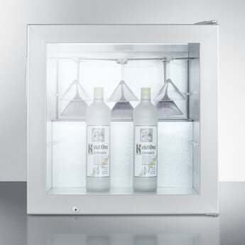 Summit Commercial 2.0 Cu. Ft. Stainless Steel Frame Glass Door Compact Display Freezer for Vodka Service — thumbnail 6