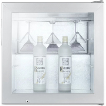 Summit Commercial 2.0 Cu. Ft. Stainless Steel Frame Glass Door Compact Display Freezer for Vodka Service — thumbnail 7