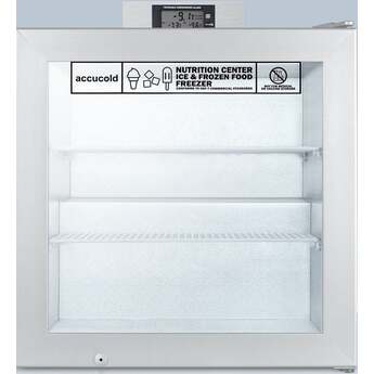 Summit Accucold Nutrition Center 24" 2.0 cu.ft. Gray with Glass Door & Lock Countertop Compact Freezer