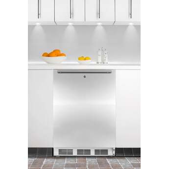 Summit 24" 3.5 cu. ft. Stainless Steel Undercounter Compact Freezer - ADA Compliant