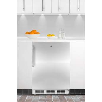 Summit 24" 3.5 cu. ft. Stainless Steel Undercounter Compact Freezer - ADA Compliant