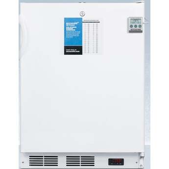 Summit Accucold PLUS2 24" 3.2 cu.ft. White with Lock Pharmaceutical Compact Freezer - ADA Compliant