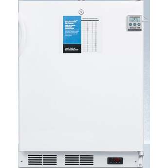 Summit Accucold PLUS2 24" 3.2 cu.ft. White with Lock Built-In Pharmaceutical Undercounter Compact Freezer - ADA Compliant
