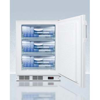 Summit Accucold MOMCUBE 24" 3.5 cu.ft. White Built-In Undercounter Breast Milk Freezer - ADA Compliant — thumbnail 2