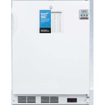 Summit Accucold PLUS2 24" 3.2 cu.ft. White with Lock Built-In Pharmaceutical Compact Freezer - ADA Compliant