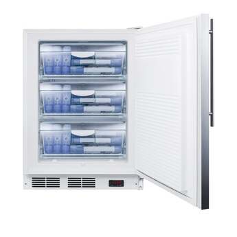 Summit AccuCold 24" 3.5 cu. ft. Stainless Steel Built-In Undercounter Compact Freezer - ADA Compliant — thumbnail 8