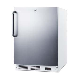 Summit AccuCold 24" 3.5 cu. ft. Stainless Steel Built-In Undercounter Compact Freezer - ADA Compliant — thumbnail 2