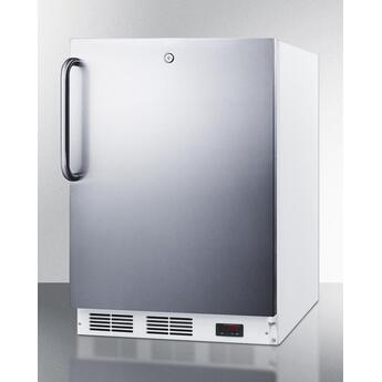 Summit AccuCold 24" 3.5 cu. ft. Stainless Steel Built-In Undercounter Compact Freezer - ADA Compliant — thumbnail 3