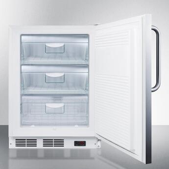 Summit AccuCold 24" 3.5 cu. ft. Stainless Steel Built-In Undercounter Compact Freezer - ADA Compliant — thumbnail 4