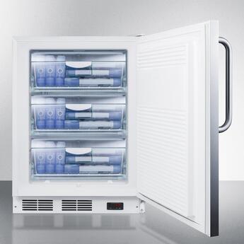 Summit AccuCold 24" 3.5 cu. ft. Stainless Steel Built-In Undercounter Compact Freezer - ADA Compliant — thumbnail 5