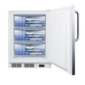 Summit AccuCold 24" 3.5 cu. ft. Stainless Steel Built-In Undercounter Compact Freezer - ADA Compliant — thumbnail 8