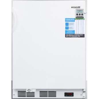 Summit Accucold 24" 3.2 Cu. Ft. White Built-In Compact Freezer - ADA Compliant