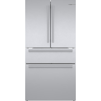 Bosch 800 Series 36 Inch 4- Door French Door Bottom Mount Refrigerator With External Handles: Stainless Steel
