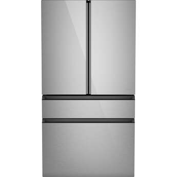 Cafe 36 Inch Counter-Depth Freestanding 4-Door French Door Smart Refrigerator with 23.2 cu. ft. Total Capacity, Dual-Dispense AutoFill Pitcher, TwinChill? Dual Evaporators, Convertible Drawer, Sabbath Mode, OU/CRC Certified and ENERGY STAR Certified: Platinum Glass