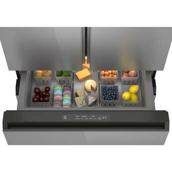 Cafe 36 Inch Counter-Depth Freestanding 4-Door French Door Smart Refrigerator with 23.2 cu. ft. Total Capacity, Dual-Dispense AutoFill Pitcher, TwinChill? Dual Evaporators, Convertible Drawer, Sabbath Mode, OU/CRC Certified and ENERGY STAR Certified: Platinum Glass — thumbnail 20