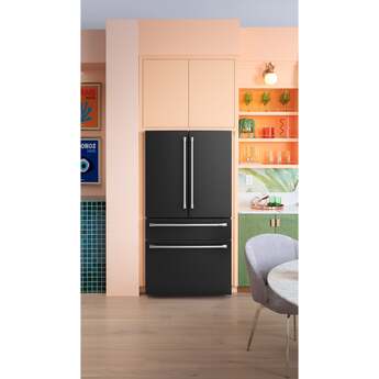 Cafe 36 Inch Counter-Depth Freestanding 4-Door French Door Smart Refrigerator with 23.2 cu. ft. Total Capacity, Dual-Dispense AutoFill Pitcher, TwinChill? Dual Evaporators, Convertible Drawer, Sabbath Mode, OU/CRC Certified and ENERGY STAR Certified: Matte Black — thumbnail 11