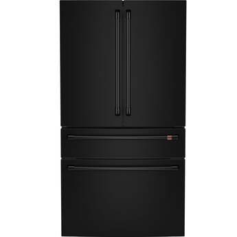 Cafe 36 Inch Counter-Depth Freestanding 4-Door French Door Smart Refrigerator with 23.2 cu. ft. Total Capacity, Dual-Dispense AutoFill Pitcher, TwinChill? Dual Evaporators, Convertible Drawer, Sabbath Mode, OU/CRC Certified and ENERGY STAR Certified: Matte Black — thumbnail 13