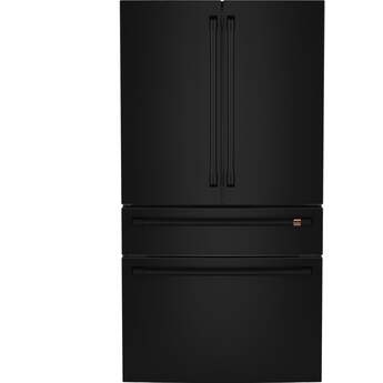 Cafe 36 Inch Counter-Depth Freestanding 4-Door French Door Smart Refrigerator with 23.2 cu. ft. Total Capacity, Dual-Dispense AutoFill Pitcher, TwinChill? Dual Evaporators, Convertible Drawer, Sabbath Mode, OU/CRC Certified and ENERGY STAR Certified: Matte Black — thumbnail 28
