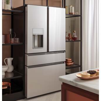 Cafe Modern Glass Series 36 Inch Smart Freestanding 4 Door French Door Refrigerator — thumbnail 10