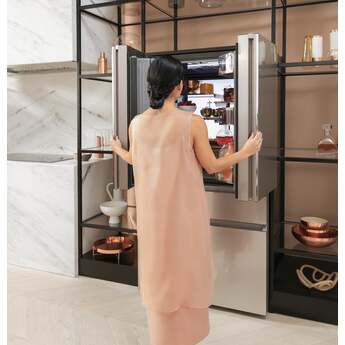 Cafe Modern Glass Series 36 Inch Smart Freestanding 4 Door French Door Refrigerator — thumbnail 18