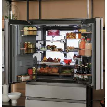 Cafe Modern Glass Series 36 Inch Smart Freestanding 4 Door French Door Refrigerator — thumbnail 34