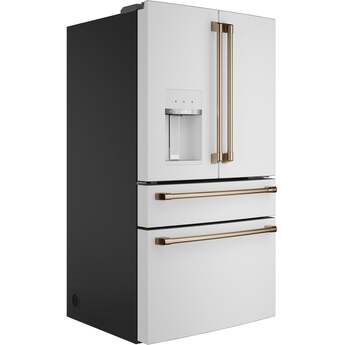 Cafe 36 Inch Smart Freestanding 4 Door French Door Refrigerator - Matte White — thumbnail 3