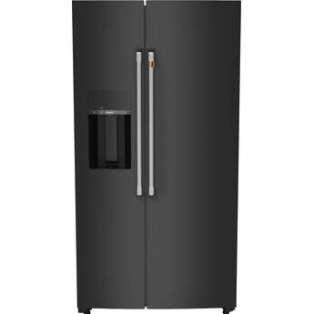 Cafe 36 Inch Counter Depth French Door Refrigerator With External Dispenser With AutoFill And Energy Star Qualified: Matte Black