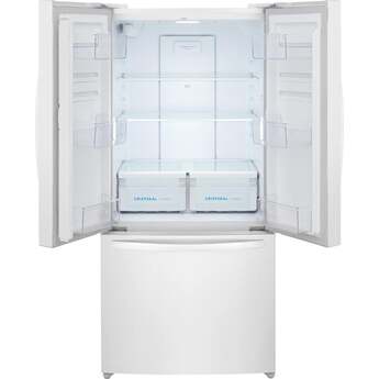Frigidaire 32 Inch Counter-Depth French Door Refrigerator with 17.6 Cu. Ft. Capacity, Adjustable Storage, Gallon Door Bins, Crispers, Door Alarm, Filtered Water Ice Maker, Water/Air Filter, Sabbath Mode, CSA Listed, and Energy Star Certified: White — thumbnail 11
