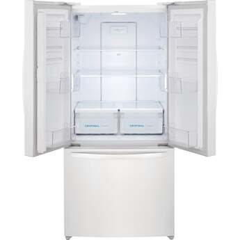 Frigidaire 32 Inch Counter-Depth French Door Refrigerator with 17.6 Cu. Ft. Capacity, Adjustable Storage, Gallon Door Bins, Crispers, Door Alarm, Filtered Water Ice Maker, Water/Air Filter, Sabbath Mode, CSA Listed, and Energy Star Certified: White — thumbnail 12