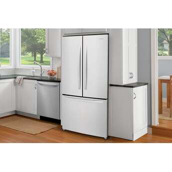 Frigidaire 32 Inch Counter-Depth French Door Refrigerator with 17.6 Cu. Ft. Capacity, Adjustable Storage, Gallon Door Bins, Crispers, Door Alarm, Filtered Water Ice Maker, Water/Air Filter, Sabbath Mode, CSA Listed, and Energy Star Certified: White — thumbnail 16