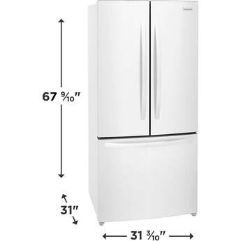 Frigidaire 32 Inch Counter-Depth French Door Refrigerator with 17.6 Cu. Ft. Capacity, Adjustable Storage, Gallon Door Bins, Crispers, Door Alarm, Filtered Water Ice Maker, Water/Air Filter, Sabbath Mode, CSA Listed, and Energy Star Certified: White — thumbnail 18