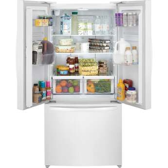 Frigidaire 32 Inch Counter-Depth French Door Refrigerator with 17.6 Cu. Ft. Capacity, Adjustable Storage, Gallon Door Bins, Crispers, Door Alarm, Filtered Water Ice Maker, Water/Air Filter, Sabbath Mode, CSA Listed, and Energy Star Certified: White — thumbnail 24