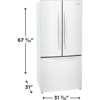 Frigidaire 32 Inch Counter-Depth French Door Refrigerator with 17.6 Cu. Ft. Capacity, Adjustable Storage, Gallon Door Bins, Crispers, Door Alarm, Filtered Water Ice Maker, Water/Air Filter, Sabbath Mode, CSA Listed, and Energy Star Certified: White — thumbnail 25