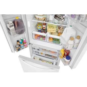 Frigidaire 32 Inch Counter-Depth French Door Refrigerator with 17.6 Cu. Ft. Capacity, Adjustable Storage, Gallon Door Bins, Crispers, Door Alarm, Filtered Water Ice Maker, Water/Air Filter, Sabbath Mode, CSA Listed, and Energy Star Certified: White — thumbnail 27