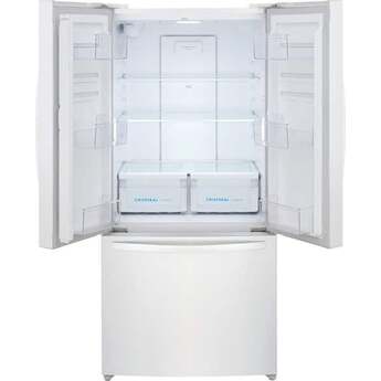 Frigidaire 32 Inch Counter-Depth French Door Refrigerator with 17.6 Cu. Ft. Capacity, Adjustable Storage, Gallon Door Bins, Crispers, Door Alarm, Filtered Water Ice Maker, Water/Air Filter, Sabbath Mode, CSA Listed, and Energy Star Certified: White — thumbnail 28
