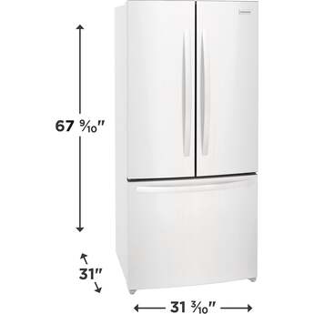 Frigidaire 32 Inch Counter-Depth French Door Refrigerator with 17.6 Cu. Ft. Capacity, Adjustable Storage, Gallon Door Bins, Crispers, Door Alarm, Filtered Water Ice Maker, Water/Air Filter, Sabbath Mode, CSA Listed, and Energy Star Certified: White — thumbnail 29