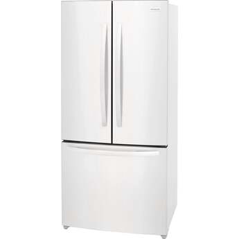 Frigidaire 32 Inch Counter-Depth French Door Refrigerator with 17.6 Cu. Ft. Capacity, Adjustable Storage, Gallon Door Bins, Crispers, Door Alarm, Filtered Water Ice Maker, Water/Air Filter, Sabbath Mode, CSA Listed, and Energy Star Certified: White — thumbnail 3