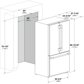 Fulgor Milano 36 Inch Sofia Series Freestanding Counter Depth French Door Refrigerator: STAINLESS STEEL — thumbnail 7