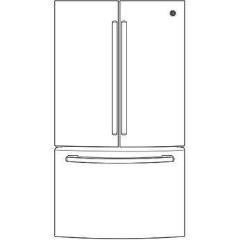 GE 36" 27.0 cu. ft. White French Door Refrigerator with Internal Water Dispenser - Energy Star — thumbnail 3