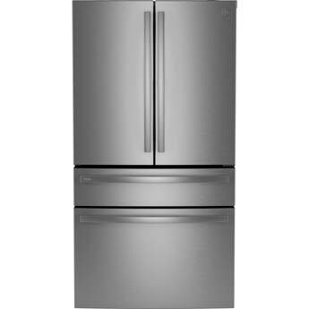 36 Inch Counter-Depth 4-Door French-Door Smart Refrigerator with 23.3 cu. ft. Capacity, 4 Split Shelves, Convertible Drawer, Door-in-Door Storage, AutoFill Pitcher, Ice Maker, and ENERGY STAR®: Stainless Steel