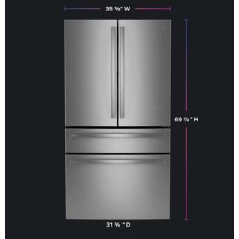 GE Profile Energy Star 23.2 Cu. Ft. Smart Counter-Depth Fingerprint Resistant 4-Door French-Door Refrigerator With Dual-Dispense AutoFill Pitcher: Stainless Steel — thumbnail 32