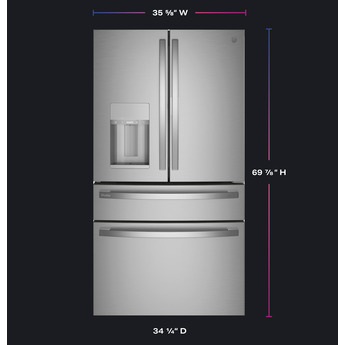 GE Profile Counter Depth French Door Refrigerator, in Fingerprint Resistant Stainless Steel — thumbnail 5