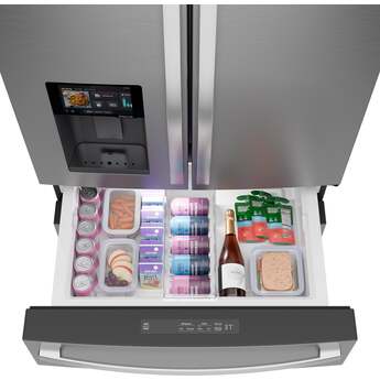 GE Profile Series 36 inch 22 Cu. Ft. Counter Depth Refrigerator With Electronic Controls, LED Lighting, Glass Shelves, Energy Star Rating And Wifi: Fingerprint Resistant Stainless Steel — thumbnail 2