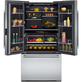 Jenn Air 36 Inch Stainless Steel French Door Refrigerator With External Dispenser: Stainless Steel